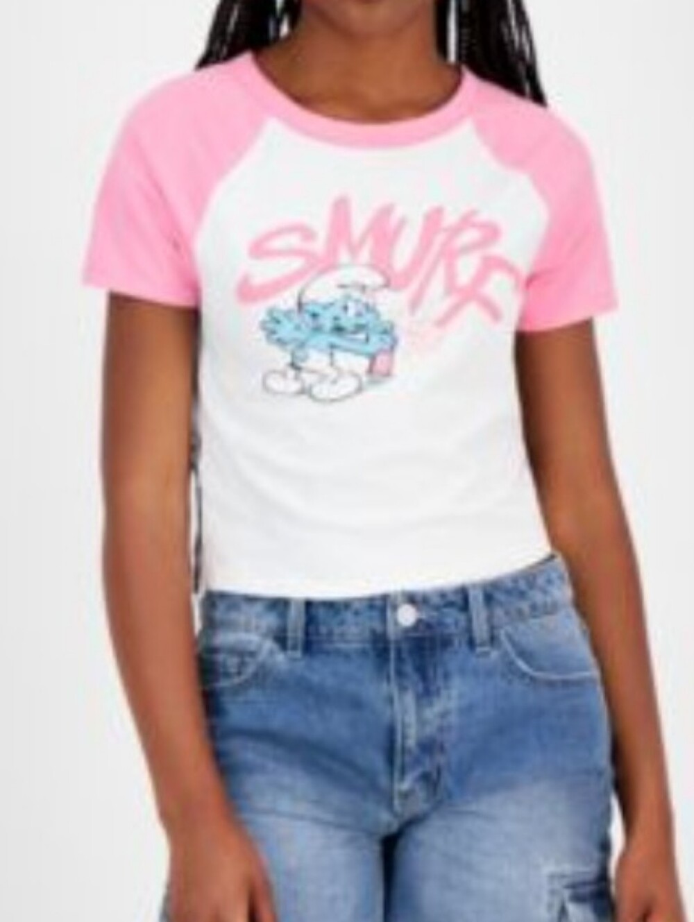 Hybrid Apparel Smurfs Character Cropped Tee Sz XL